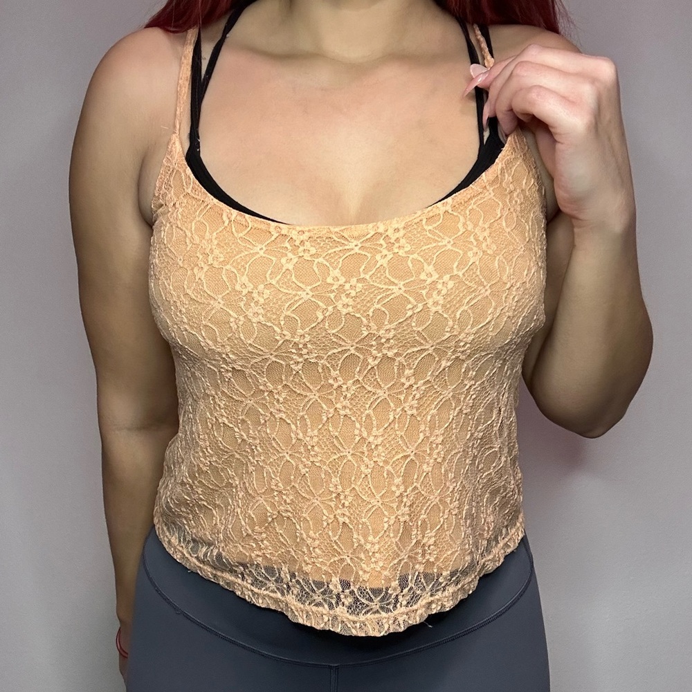 Lace Pattern Crop Top